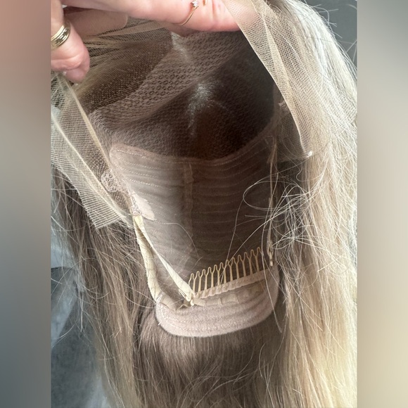New HairVivi Wig Blonde Rooted Long Human Hair LACE NOT CUT With Box HAND TIED - Picture 5 of 12